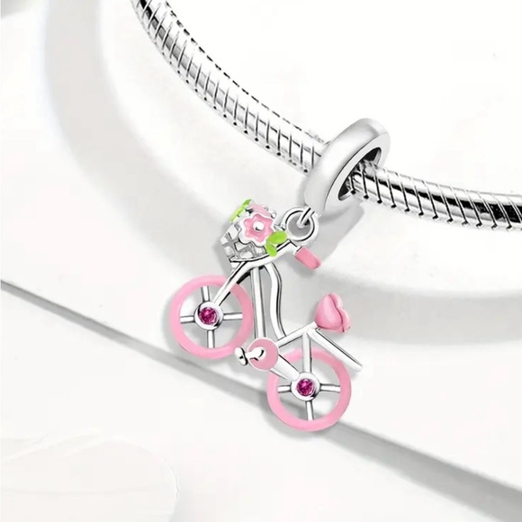NEW Pink Bicycle Charm - Picture 1 of 3